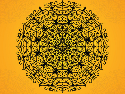 Yellow Background Mandala Design abstract background colorful flower graphic design mandala art mandala drawing pattern template types of mandalas yellow background mandala