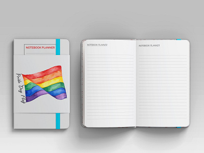 Notebook Planner Pride Day Flag branding design journal kdp notebook paperback pdfcover pride day notebook planner 2021 pride month calendar pride month date