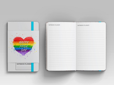 Happy Pride Day Notebook Planner branding design graphicdesign journal kdp notebook paperback pride day notebook planner 2021 pride month calendar pride month date