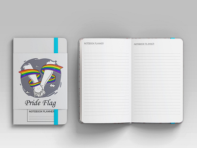 Pride Flag Notebook Planner branding design graphicdesign journal kdp notebook paperback pride day notebook planner 2021 pride month calendar pride month date