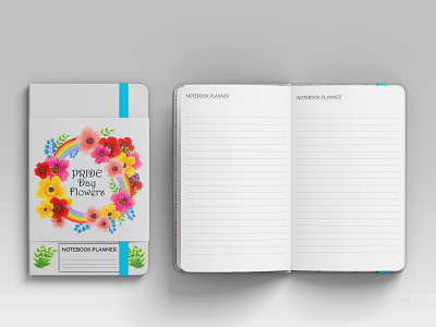 Pride Day Flowers Notebook Planner branding design illustration journal kdp notebook paperback pride day notebook planner 2021 pride month calendar pride month date