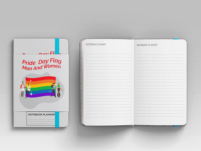 Pride Day Flag Man And Women Notebook Planner journal kdp notebook paperback pride day notebook planner 2021 pride month calendar pride month date