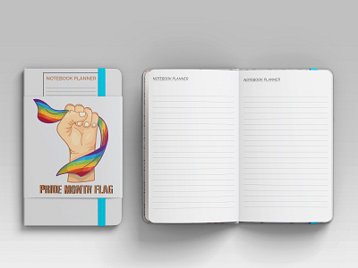 Notebook Planner Pride Month Flag branding design graphicdesign journal kdp notebook paperback pride day notebook planner 2021 pride month calendar pride month date