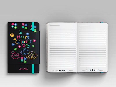 Happy Children's Day Journal branding design graphicdesign journal kdp march 17 notebook paperback