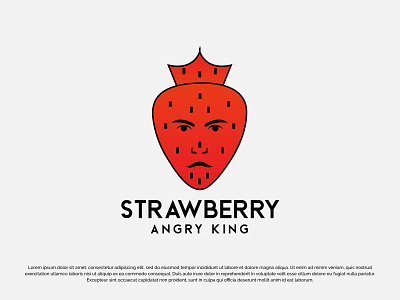 Business Logo Design - Strawberry Angry King company logo