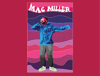 Mac Miller poster adobe illustrator colorful illustration colorful vector art design digital design digital illustration illustration mac miller music art musical art poster vector art
