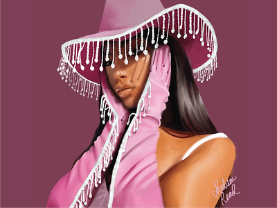 Pretty Pink Cowgirl colorful illustration cowgirl design digital design digital illustration digital painting girly girly art glam illustration pretty procreate realism realistic painting woman
