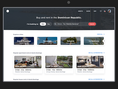 Real State - Homepage & Search animation apartment buy flat homepage house quick search real state rent rental search search bar ui ux web web design website
