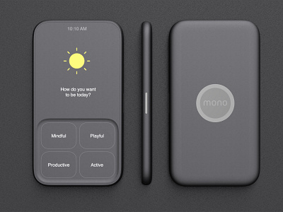 Mono - A Phone for Mono-Tasking app branding design industrialdesign interface logo minimal ui ux