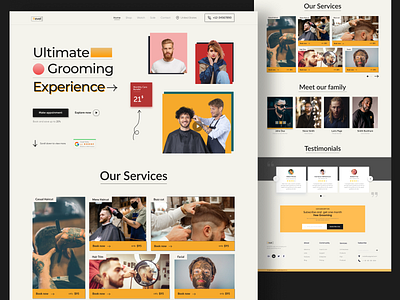 Revel - Barbershop Landing Page UI