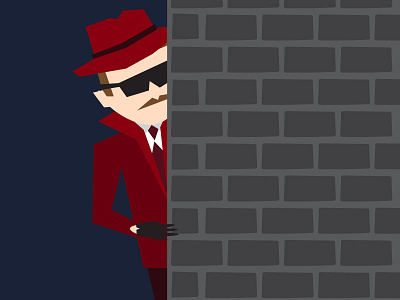 Spy bricks illustration sneaky spy wall