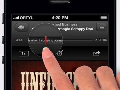 Podcast iOS App - Transcription Scrubbing app app design concept gui idea interface ios podcast transcription ui ux