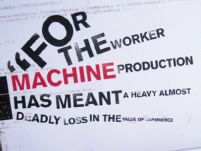Machine experiment letterpress texture typography