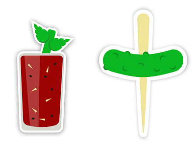 Bloody Mary, Cornichon bloody mary icon illustration