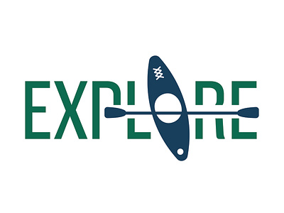 Explore Kayak Logo Illustration