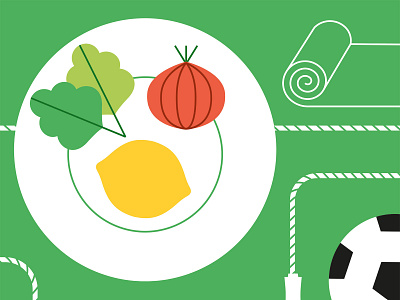 U magazine, UCLA school of medicine / 2020 food health illustrator minimal minimalism simple vector veggies wacom workout