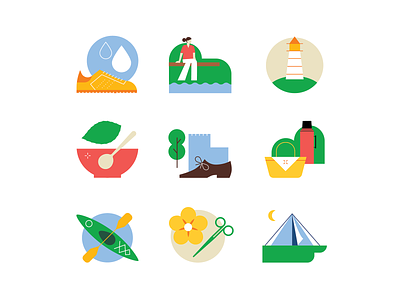 summer icons editorial icon iconset infographics magazine illustration minimal simple summer vector