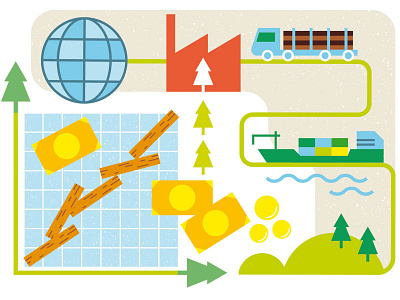 Forest Infographics economy forest icon illustration infographics simple trees vector wood