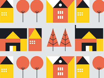 'hus' pattern architecture house houses icon pattern simple town
