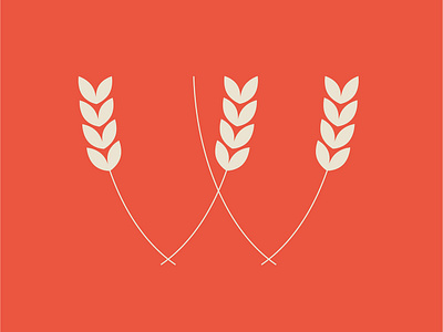 W for Wheat design food icon illustration letter logo type vector wheat