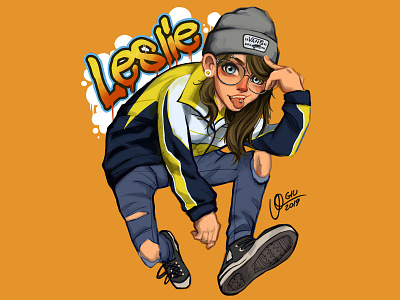 Leslie character design characterdesign comic art design digital digital illustration digital painting digitalart illustration portrait rapper trap