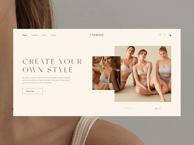 E-commerce women lingerie design firstscreen lingerie minimal prototype responsive design ui ux web webdesign website woman women