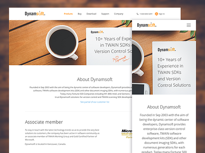 Dynamsoft-about us page company page responsive ui web website