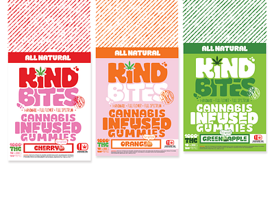 Kind Bites Packaging Design bag branding cannabis design green illustrator logo marijuana packaging typography vector weed