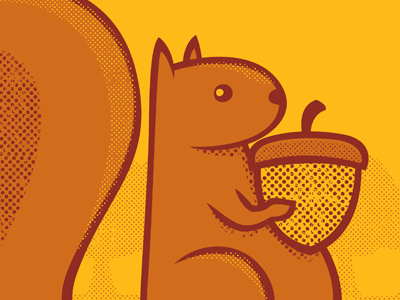Squirrel halftone illustration squirrel vector
