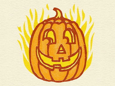 Shifty Pumpkin autumn fall halloween illustration nerves october pumpkin retro art