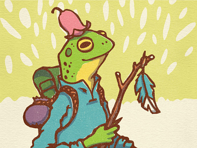 Frog Traveler adventure character design characters frogs hiking illustration sketch vector