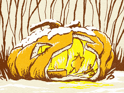 Fireside Slug character character design fantasy halloween illustration jack o lantern kid art pumpkin slug