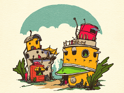 Slug Town character character design creature design illustration junk slugs world building