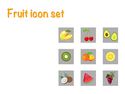 Fruit icon set design graphic design icon vector