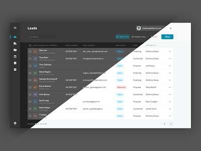 CRM Design with Dark Mode