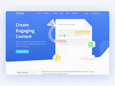 A fun and engaging landing page for Dynos.io documents figma interactive design learning app web design website