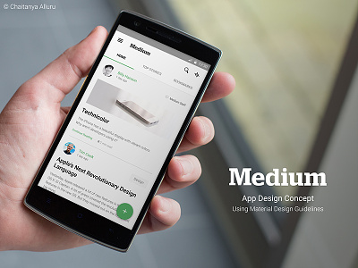 Medium App Design Concept material design medium