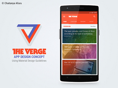 The Verge App Design Concept app design material design the verge
