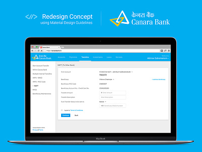 Canara Bank Redesign Concept bank material design netbanking