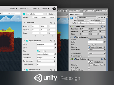Unity Redesign vs Current UI game game developer game engine game platform gameplay mac mobile game redesign sketch ui unity ux