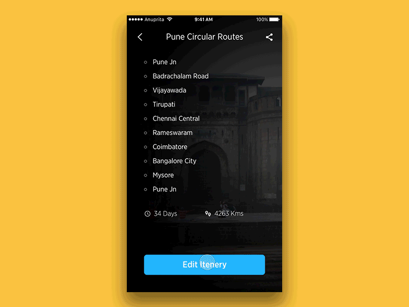 Circular Journey Concept booking circular journey railways train booking travel app