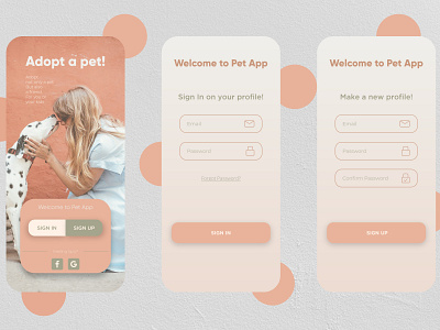 Pet App adobe xd adobexd app design pet ui ux