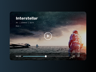 Daily UI #057 - Video player 057 challenge dailyui dailyuichallenge interstellar movie player uidesign video videoplayer