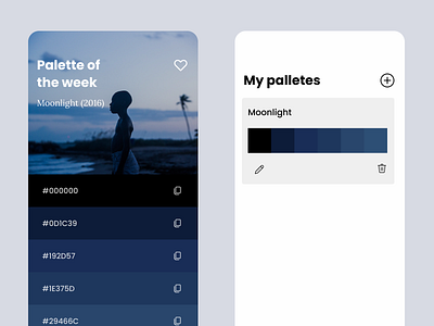 Daily UI #060 - Color Picker 060 blue palette challenge color palette color picker dailyui dailyuichallenge moonlight movie ui uidesign