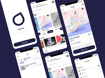 Sneeko - Sneakers e-Commerce App app ecommerce mobile app mobile design sneakers store app ui design user interface
