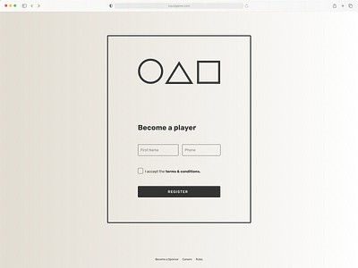 Squid Game/Round 6 - Conceptual Registration Page concept registration round6 squidgame