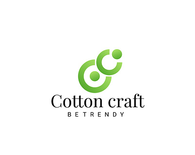 cotton craft logo design flat icon logo minimal typography