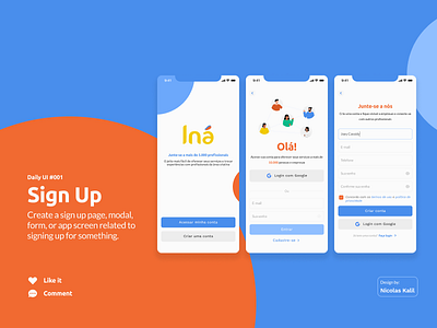 Daily Ui #001 - Sign Up Mobile App app branding challenge dailyui ui