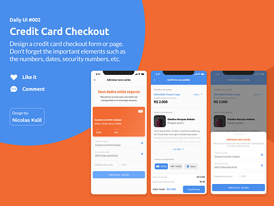 Daily Ui #001 - Credit Card Checkout app branding challenge dailyui mobile ui ux