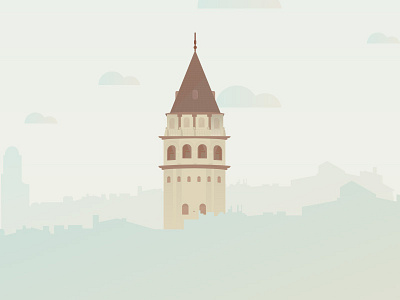 Galata Tower color design galata illustration istanbul tower